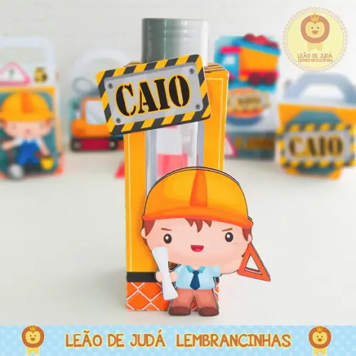 porta tubete tema construção