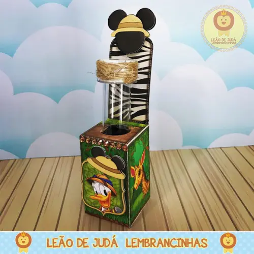 Porta Tubete tema Mickey Safári
