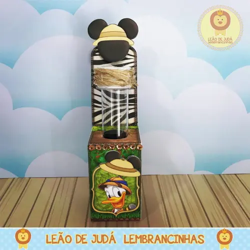 Porta Tubete tema Mickey Safári