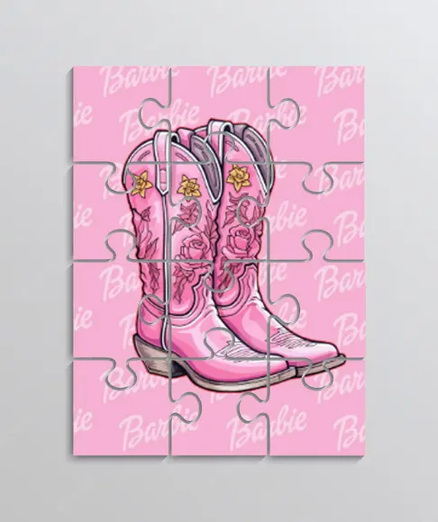 Quebra Cabeça Lembrancinha para Festa Tema Barbie Cowboy