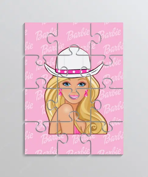 Quebra Cabeça Lembrancinha para Festa Tema Barbie Cowboy