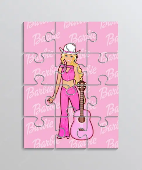 Quebra Cabeça Lembrancinha para Festa Tema Barbie Cowboy