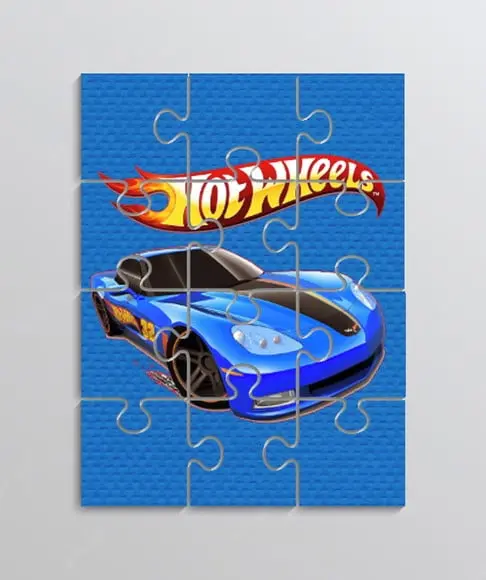 Quebra Cabeça Lembrancinha para Festa Tema Hot Wheels