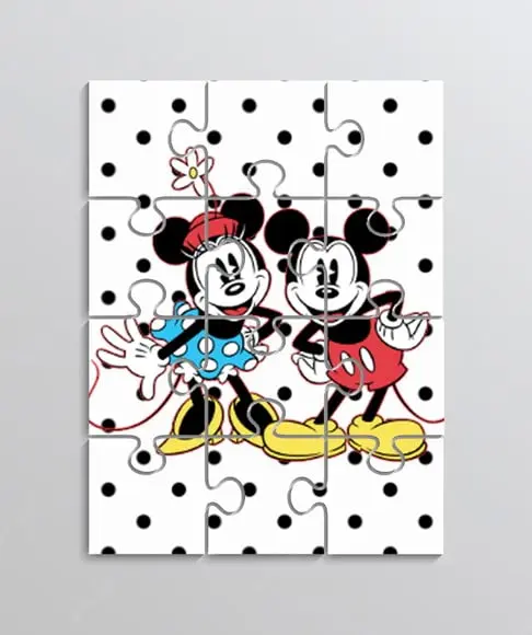 Quebra Cabeça Lembrancinha para Festa Tema Mickey e Minnie