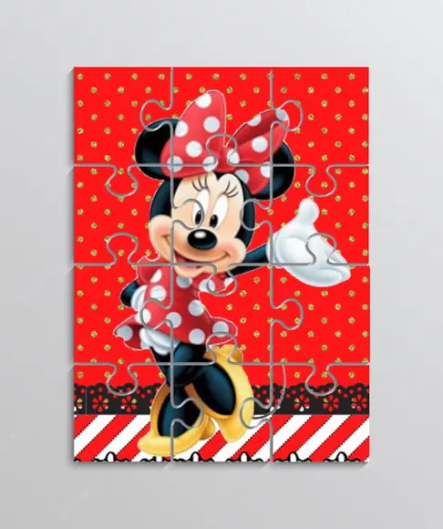 Quebra Cabeça Tema Minnie Vermelha