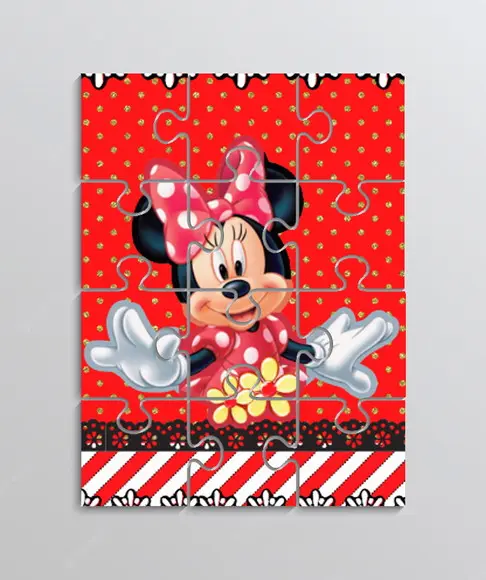 Quebra Cabeça Tema Minnie Vermelha