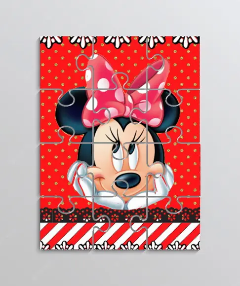 Quebra Cabeça Tema Minnie Vermelha