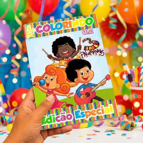 Revistinha para Colorir 3 Palavrinhas - Lembrancinha