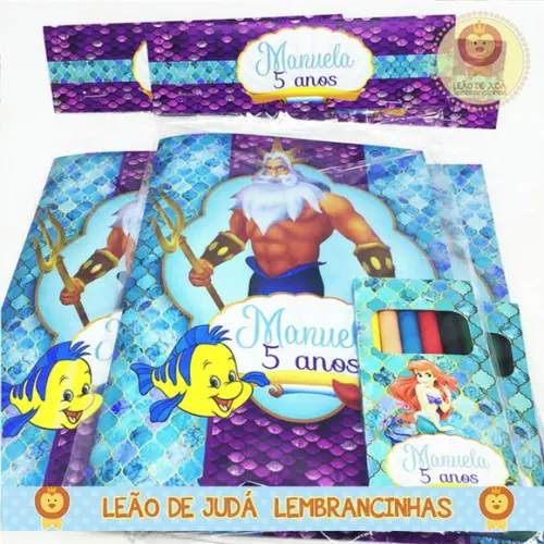 Revistinha para Colorir no Tema Pequena Sereia Modelo 2