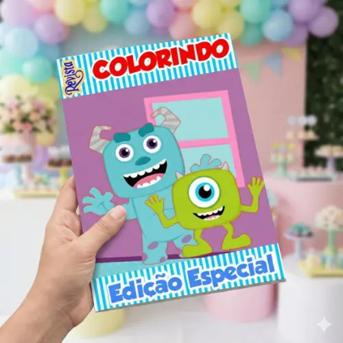 Revistinha para Colorir Monstros Sa - Lembrancinha