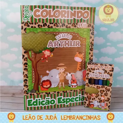 Revistinha para colorir Tema Safári