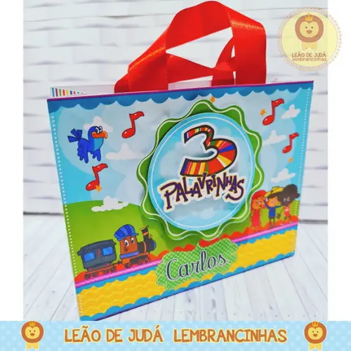sacolinha para festa tema 3 palavrinhas