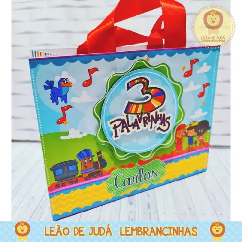 sacolinha para festa tema 3 palavrinhas