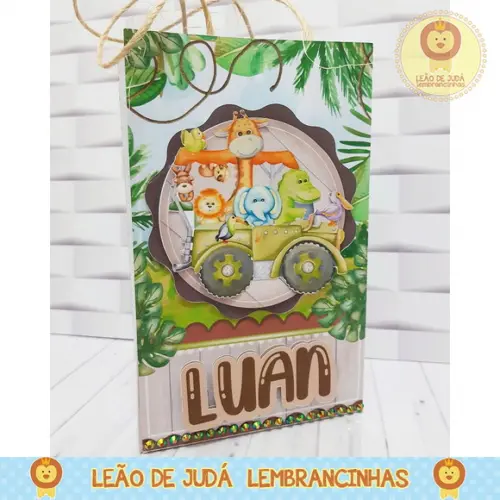 sacolinha para festa safari menino