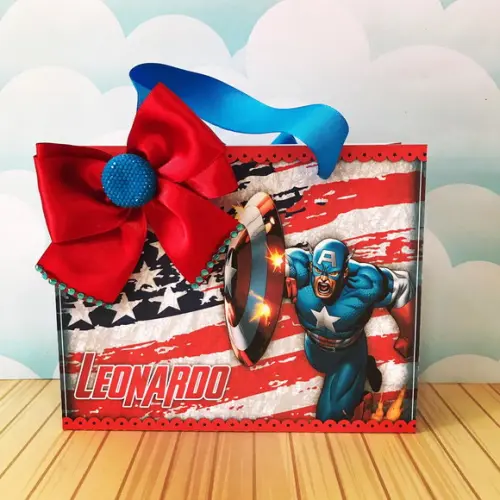 Sacolinha para Festa Tema Capitão América
