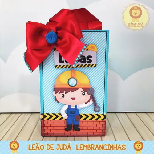 sacolinha para festa tema construção