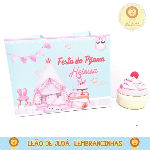 sacolinha para festa tema festa do pijama