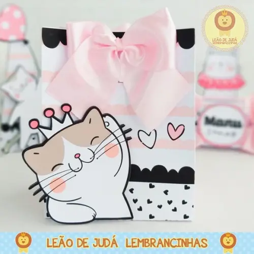 Sacolinha para festa tema gatinha