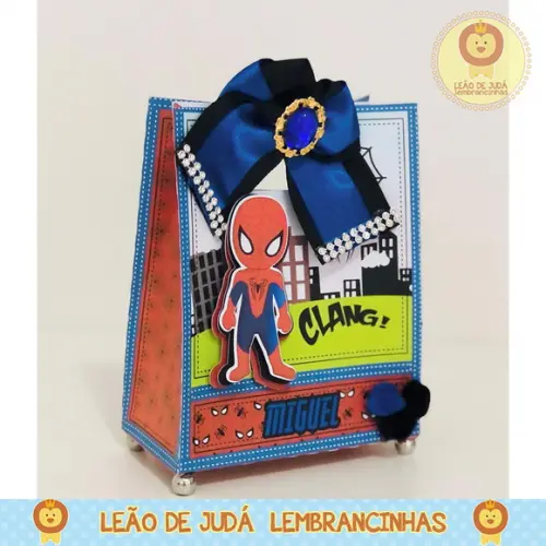 Sacolinha para festa tema homem aranha cute
