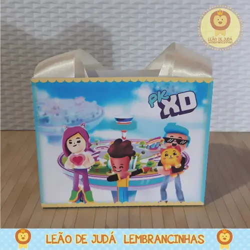 sacolinha para festa tema pk xd