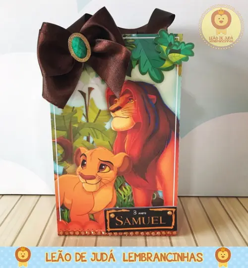 sacolinha para festa tema rei leão
