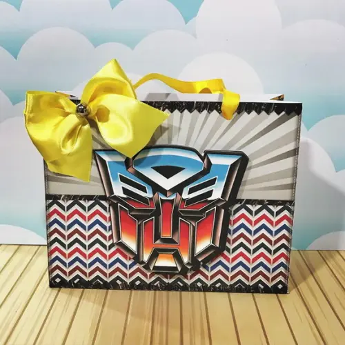 Sacolinha para festa tema transformers