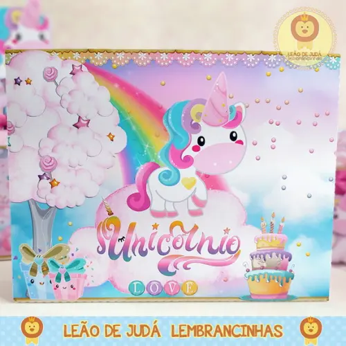 Sacolinha para festa tema unicórnio
