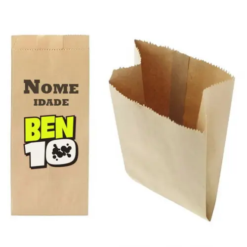 Saquinho de Kraft 13x25cm Tema Ben 10