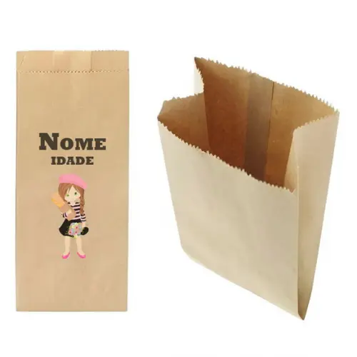 Saquinho de Kraft 13x25cm Tema Paris