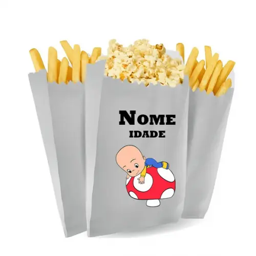 Saquinho de Pipoca e Batata Personalizado Tema Cleo e Cuquin
