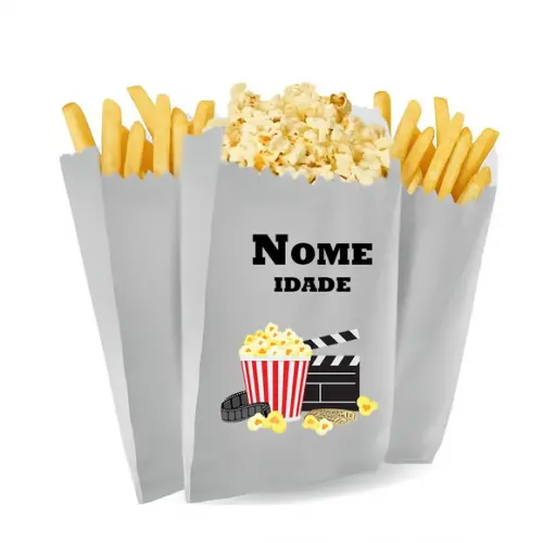 Saquinho de Pipoca e Batata Tema Cinema