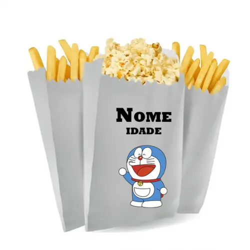 Saquinho de Pipoca e Batata Tema Doraemon