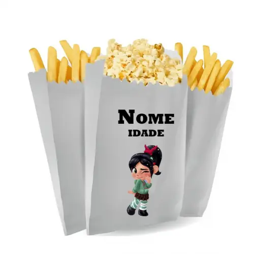 Saquinho de Pipoca e Batata Tema Vanellope