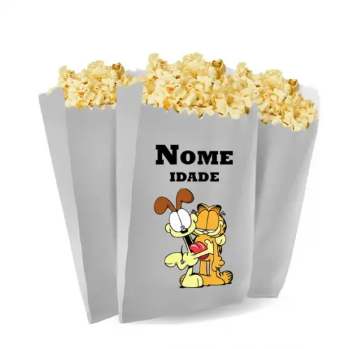 Saquinho de Pipoca Personalizado 13x7,5cm Garfield
