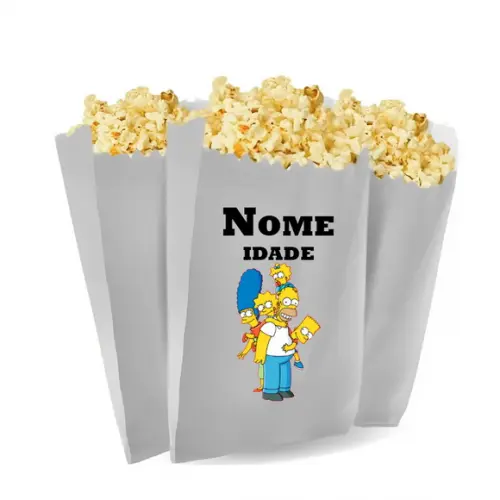 Saquinho de Pipoca Personalizado 13x7,5cm os Simpsons