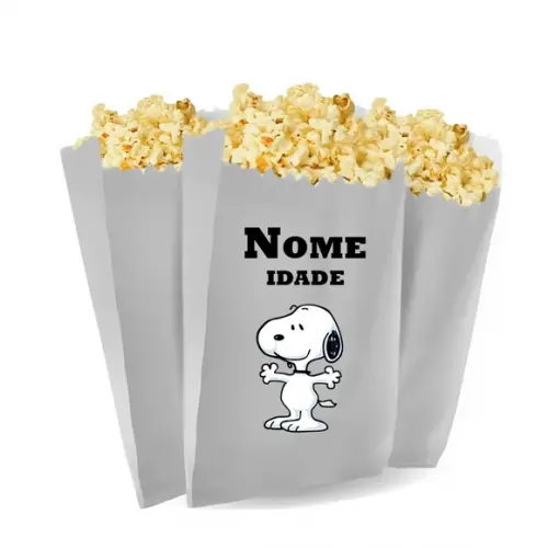 Saquinho de Pipoca Personalizado 13x7,5cm Snoopy