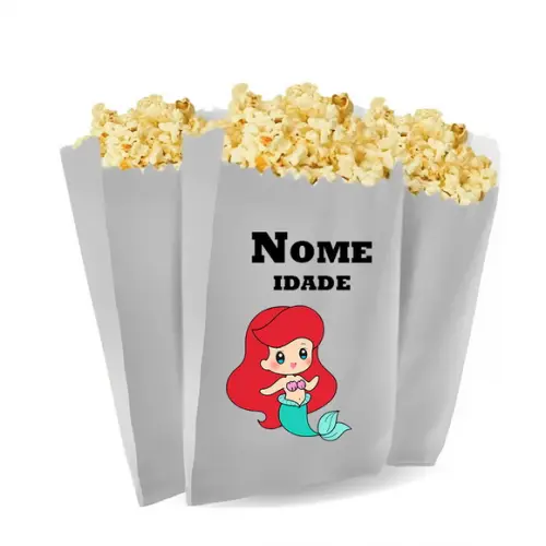 Saquinho de Pipoca Personalizado 13x7cm Ariel