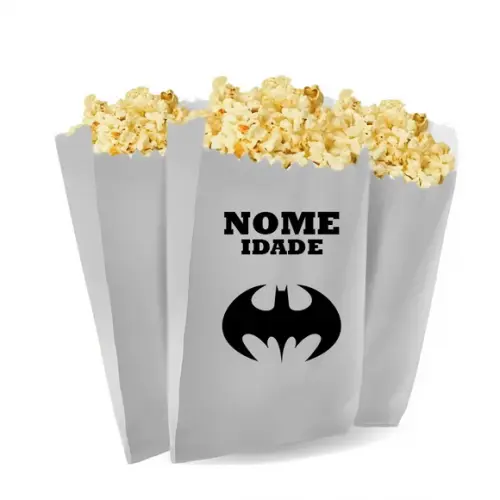 Saquinho de Pipoca Personalizado 13x7cm Batman