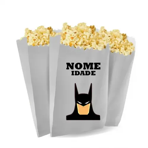 Saquinho de Pipoca Personalizado 13x7cm Batman