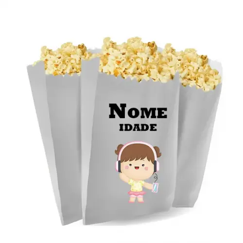 Saquinho de Pipoca Personalizado 13x7cm Blogueirinha
