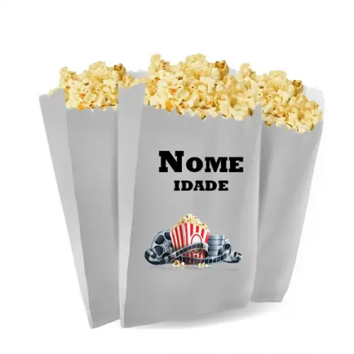 Saquinho de Pipoca Personalizado 13x7cm Cinema