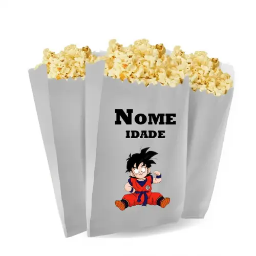 Saquinho de Pipoca Personalizado 13x7cm Dragon Ball