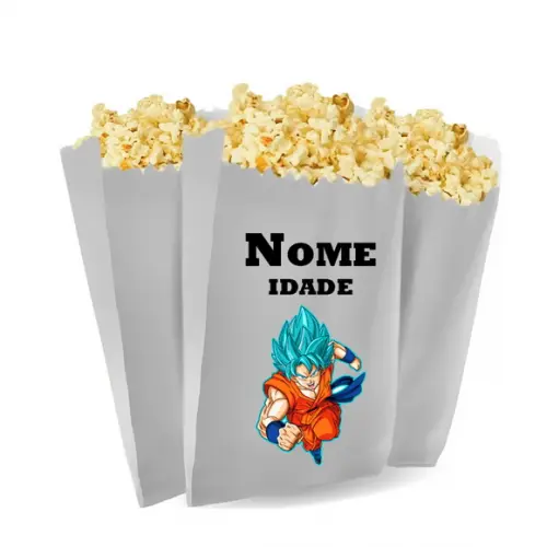 Saquinho de Pipoca Personalizado 13x7cm Dragon Ball