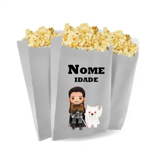 Saquinho de Pipoca Personalizado 13x7cm Game Of Thrones