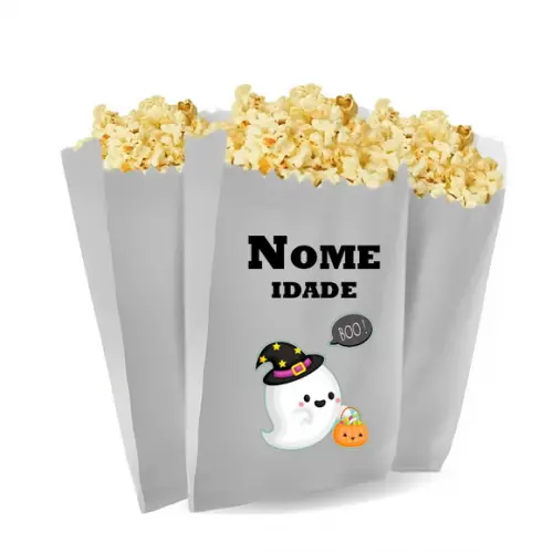 Saquinho de Pipoca Personalizado 13x7cm Halloween