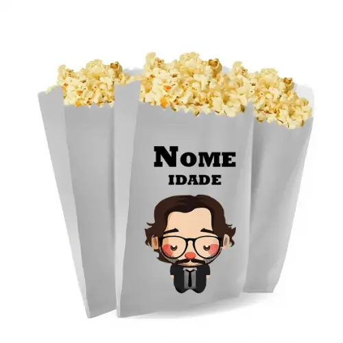 Saquinho de Pipoca Personalizado 13x7cm La Casa de Papel