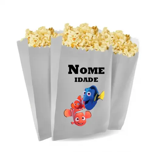 Saquinho de Pipoca Personalizado 13x7cm Procurando Nemo