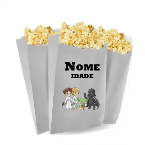 Saquinho de Pipoca Personalizado 13x7cm Star Wars