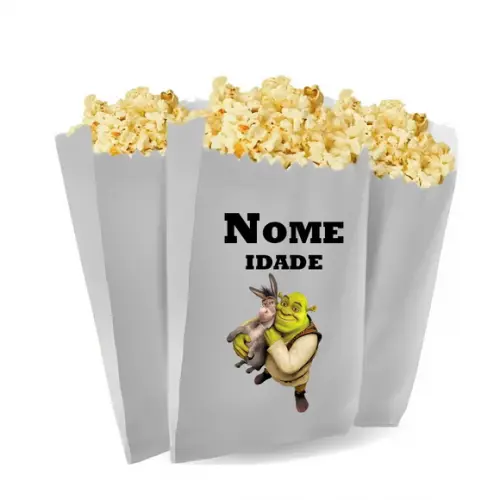Saquinho de Pipoca Personalizado 13x7cm Shrek
