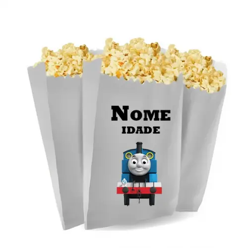 Saquinho de Pipoca Personalizado 13x7cm Thomas e Seus Amigos